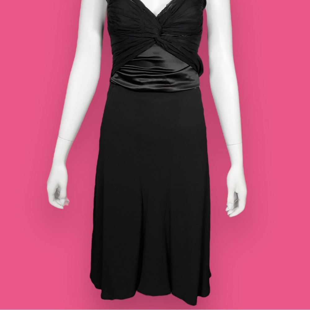 AUTHENTIC PRADA Viscose Knee Length Crepe Elegant High Waisted Black Skirt - 40